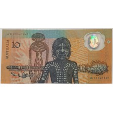 AUSTRALIA 1988 . TEN 10 DOLLARS BANKNOTE . FRASER/JOHNSTON . LAST PREFIX AB